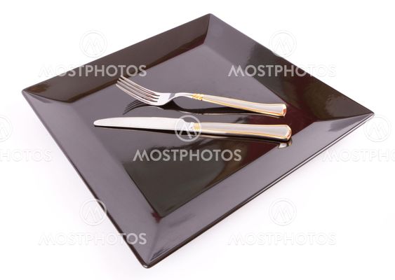 Dish with fork and knife