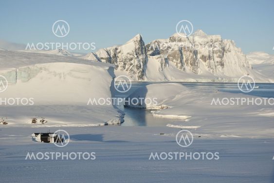 Winter landscape of Antarctica.
