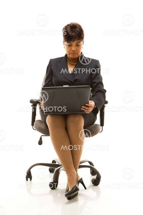 Businesswoman with laptop.