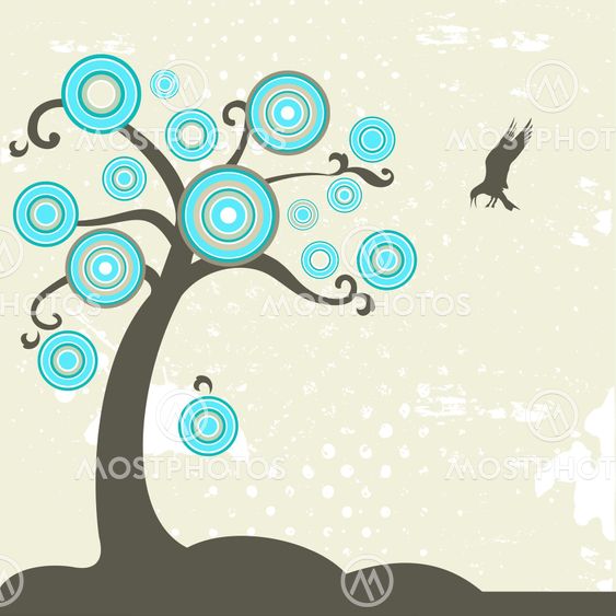 Fantasy tree with bird