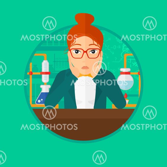 Female student working at laboratory class.