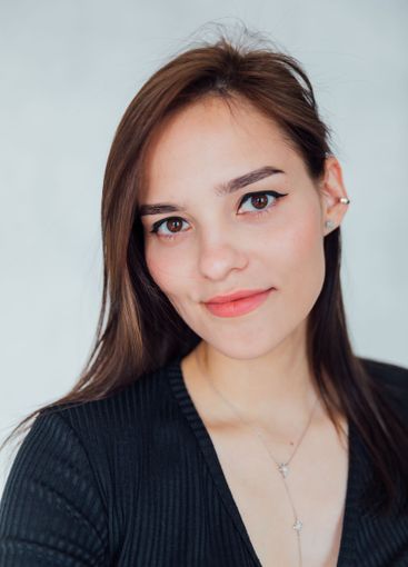 Portrait of Beautiful Woman and Brunette on Light...