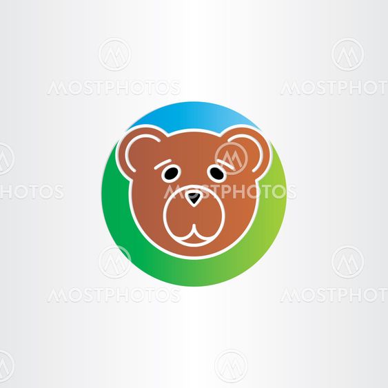 cute sad bear head icon