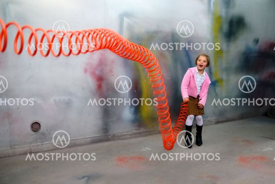 Cute little girl having fun