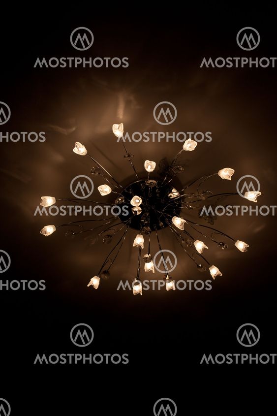 Lamp on a black background