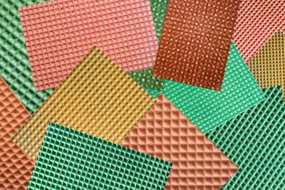 Abstract collage of color images of food waffles