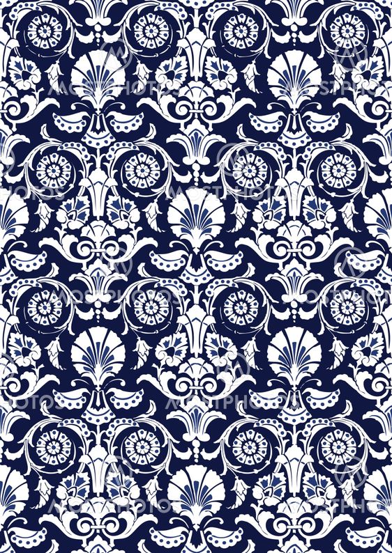 Blue and white Seamless abstract hand-drawn floral pattern, vintage background. Seamless pattern can be used for wallpaper, pattern fills, web page background, surface textures, packaging, invitations