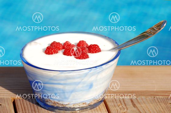 a breakfast platter at the poolside