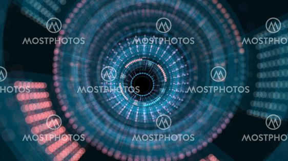 A glowing hologram of a mechanical object