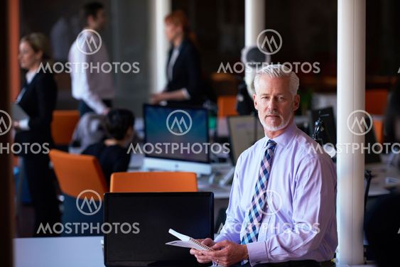 senior business man with his team at office