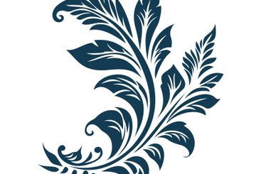 Beautiful Romantic Navy Blue Leaves Foliage Flower...