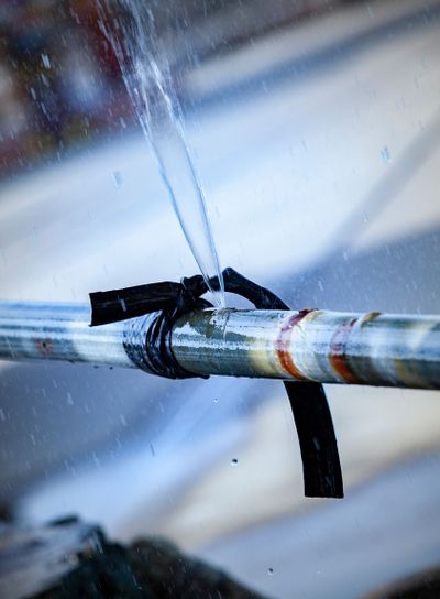 water flowing loss from old metal pipe line 