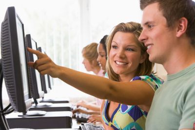 College students in a computer lab