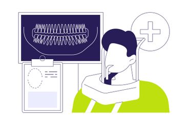 Dental CT scan abstract concept vector illustration.