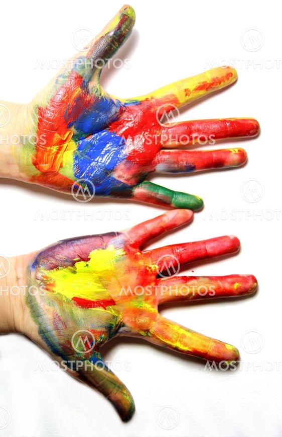 Vivid colored hands