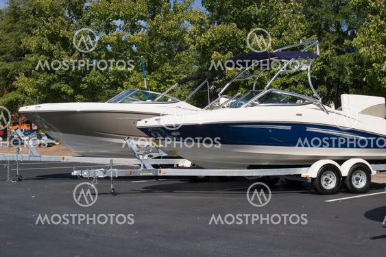Two Boats on Trailers