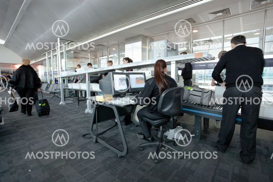 Airport security check at gate