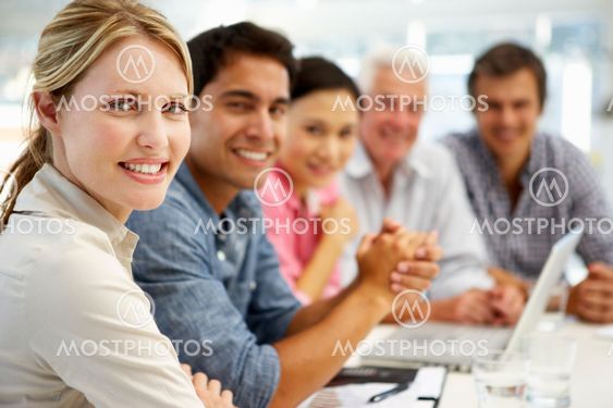 Mixed group in business meeting