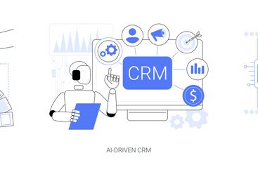 AI-powered software abstract concept vector illustrations.