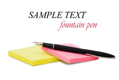 Block of vibrant multicoloured Post it Notes isolated on...