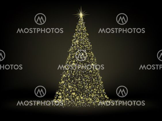 Abstract golden christmas tree. EPS 8