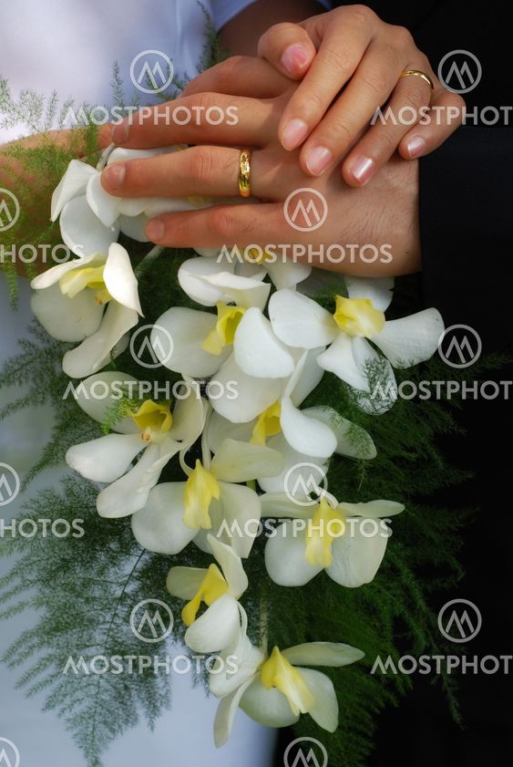Wedding Couple Holding Hands