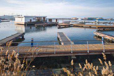 Sunset panorama of the port of Sozopol, Bulgaria