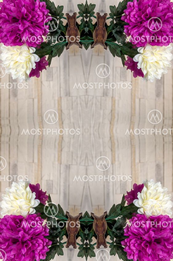flowers , visual effect of a mirror,abstract color...
