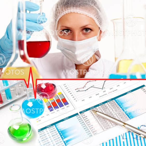 Collage with scientist in laboratory