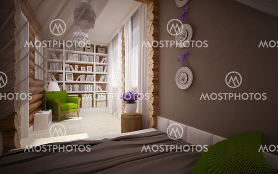 wooden house interior