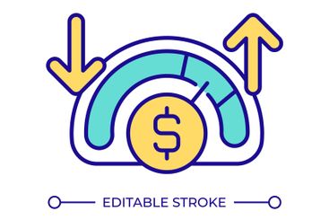 Cost meter RGB color icon