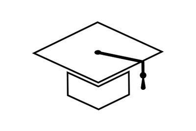 Academic Cap with Tassel Line Art Vector Icon
