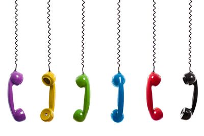 Colored vintage phones