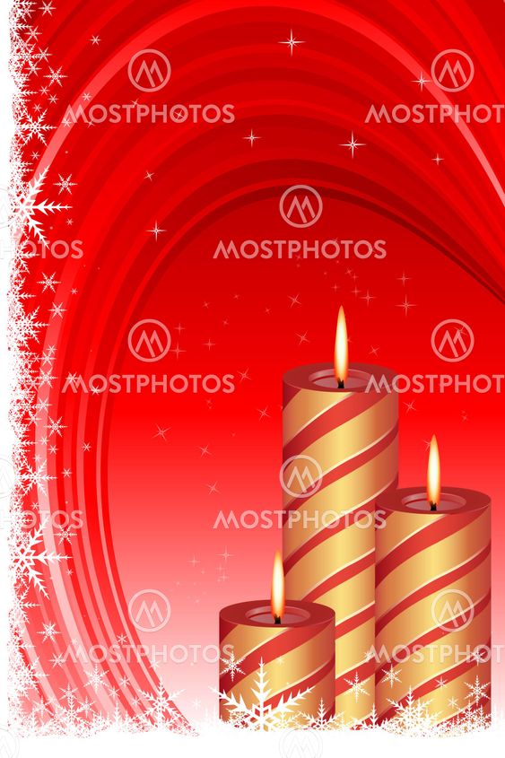 christmas card with candle