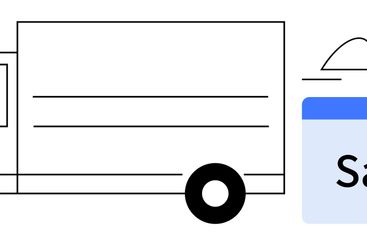 Delivery Truck Representing SaaS Concept with Cloud and...