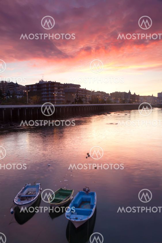 Nightfall in Castro Urdiales, Cantabria, Spain
