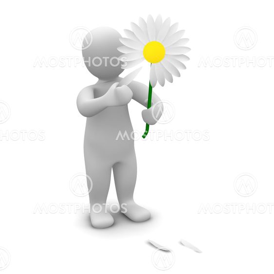 Man picking leafs of flower