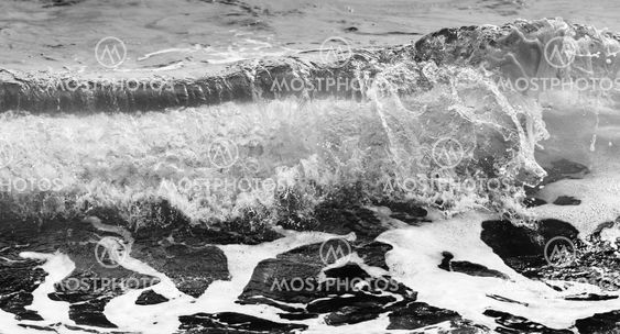 Black and white and blue sea