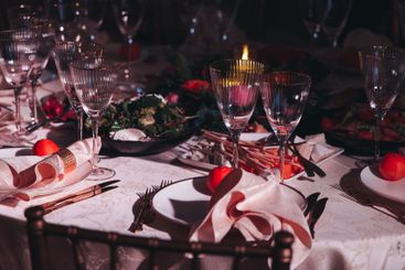 Beautiful table decoration for luxury  event in pink and...