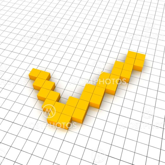 Check mark 3d icon in grid