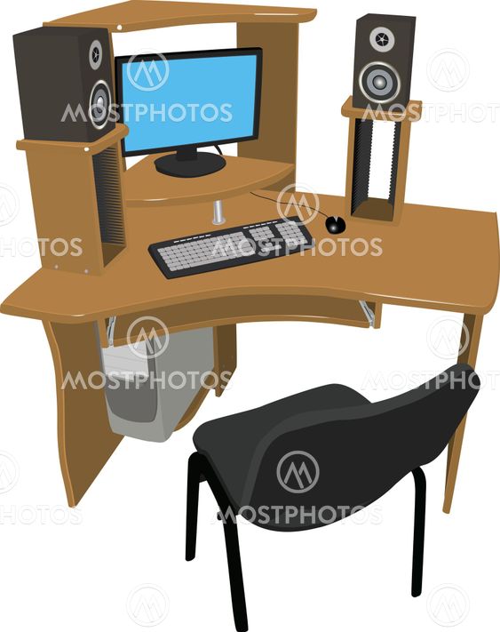 Modern personal computer on a table