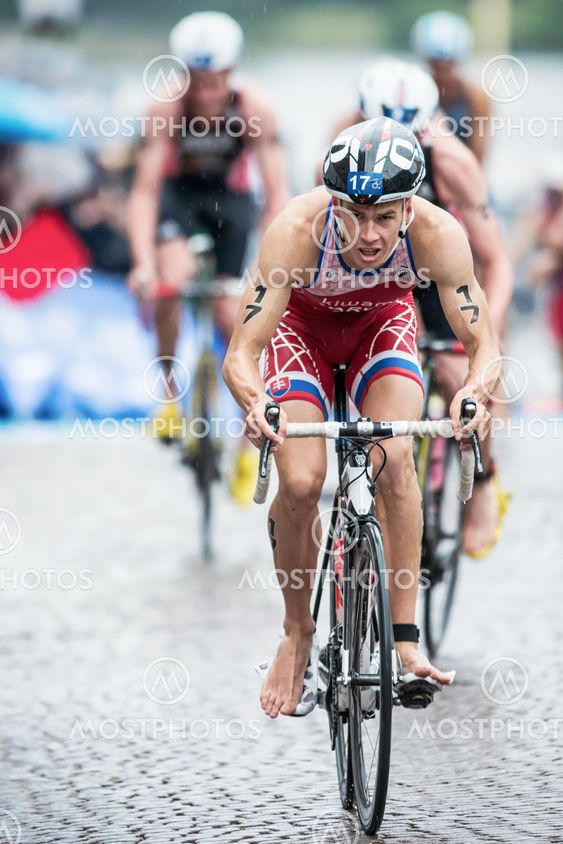 Richard Varga from Slovakia leading the race after the...