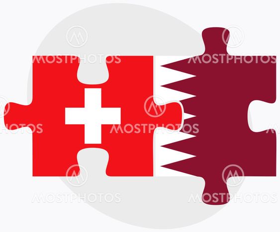 Switzerland and Qatar Flags