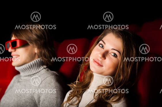 young couple in the cinema