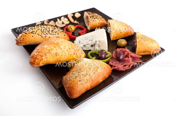Selection of Bread Stuffed Mushroom, Blue Cheese and Pastrami