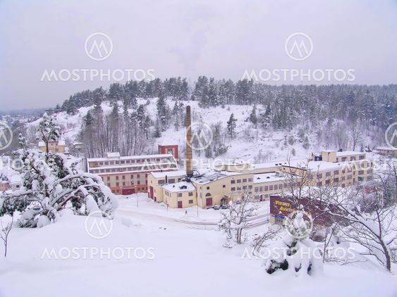 Winter in village