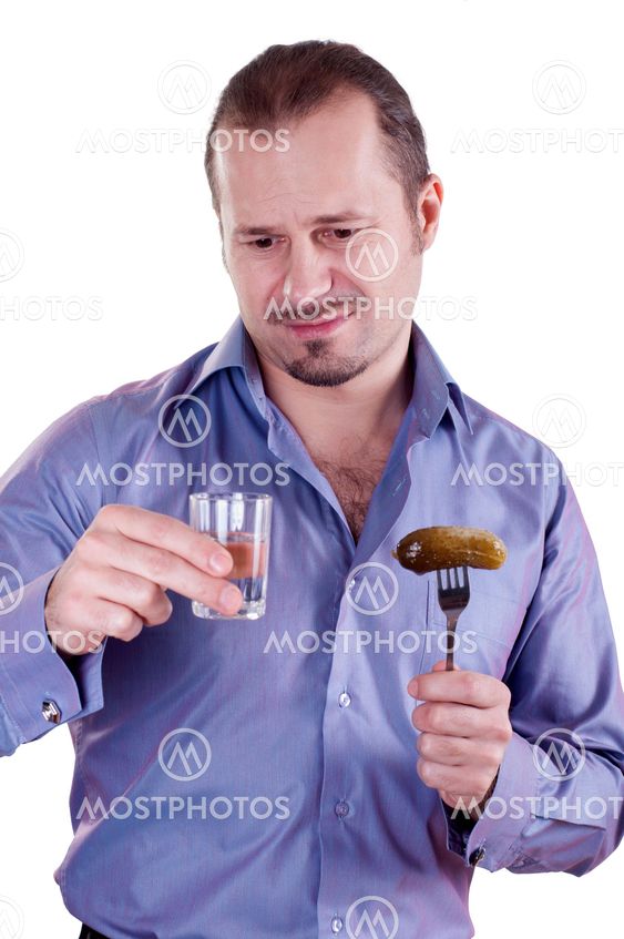 image of a man with a glass of vodka