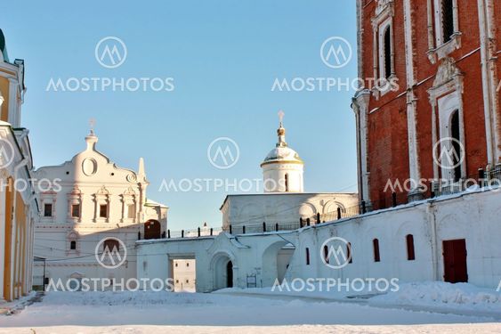 Yard in the ancient kremlin