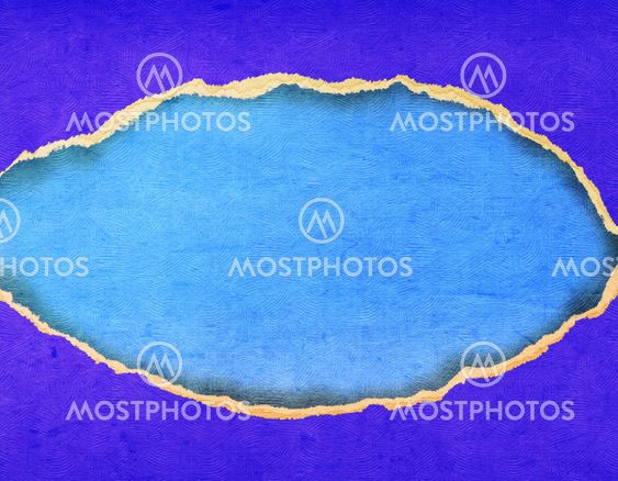 Oval Hole ripped in sheets of Papercraft