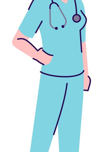 Healthcare occupation semi flat RGB color vector...